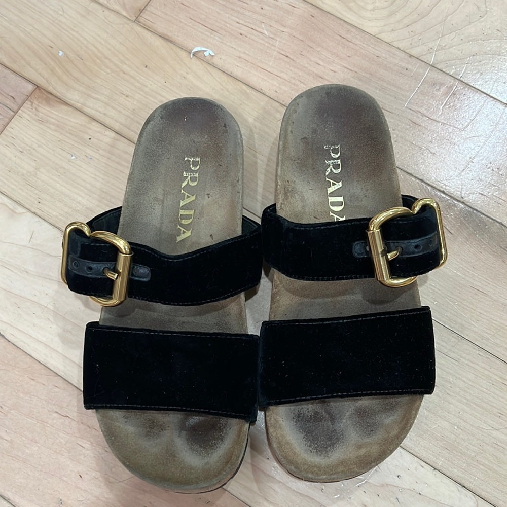 Prada Velvet Slides